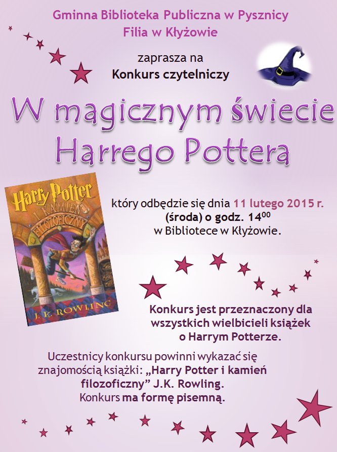 Konkurs czytelniczy - W magicznym świecie Harrego Pottera