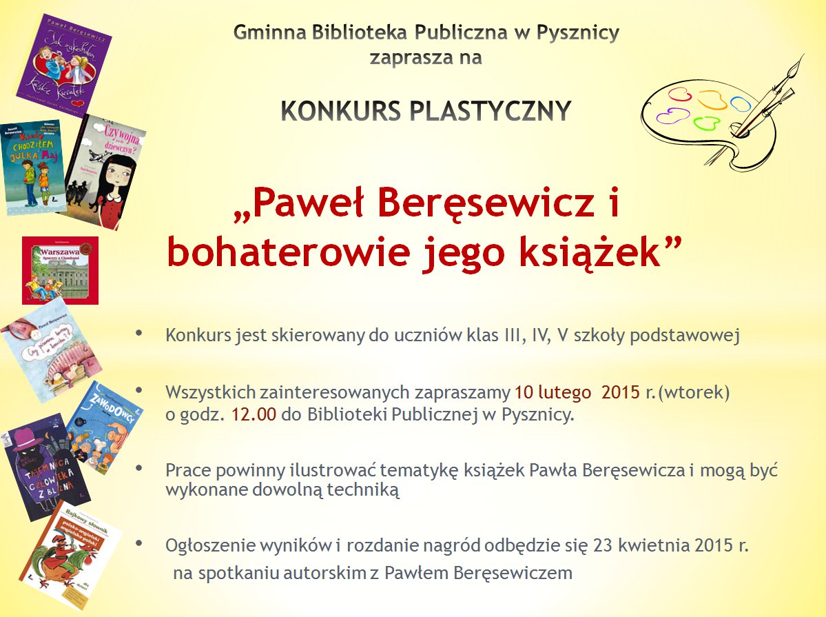 Konkurs plastyczny - „Paweł Beręsewicz i bohaterowie jego książek”