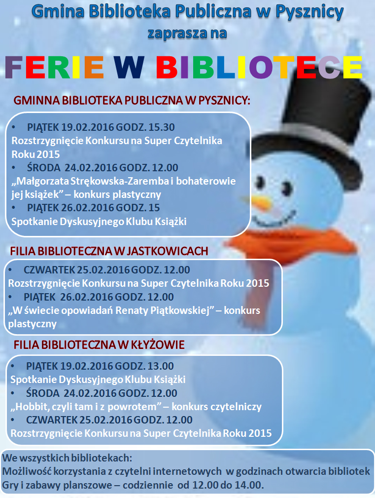 Ferie w bibliotece 2016