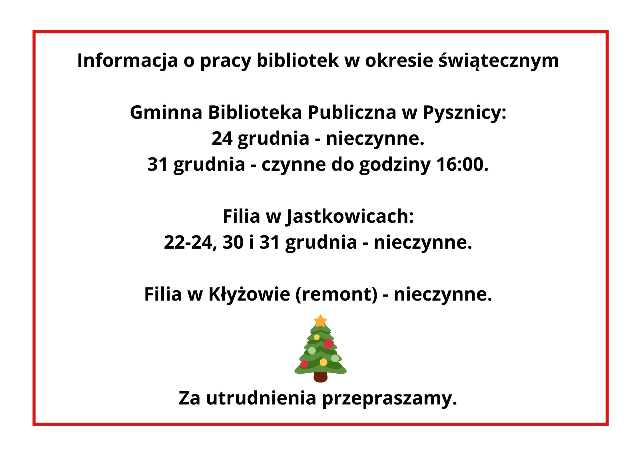  Godziny otwarcia biblioteki