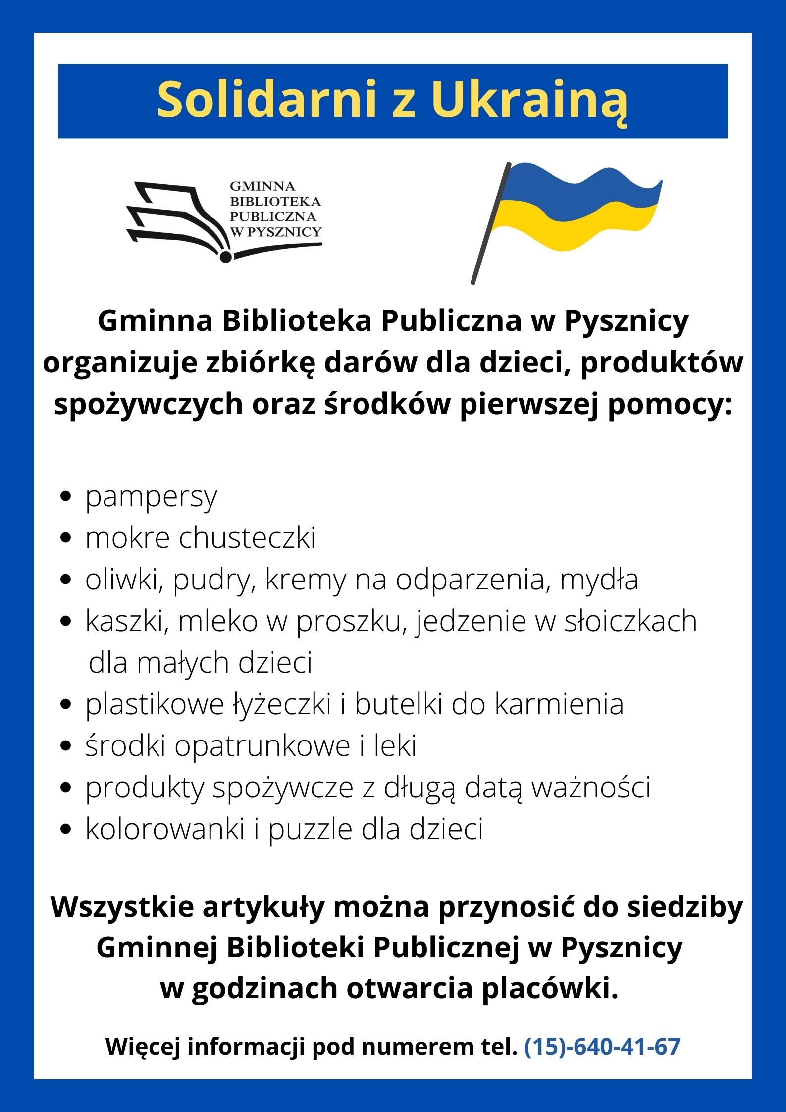 Zbiórka darów dla Ukrainy